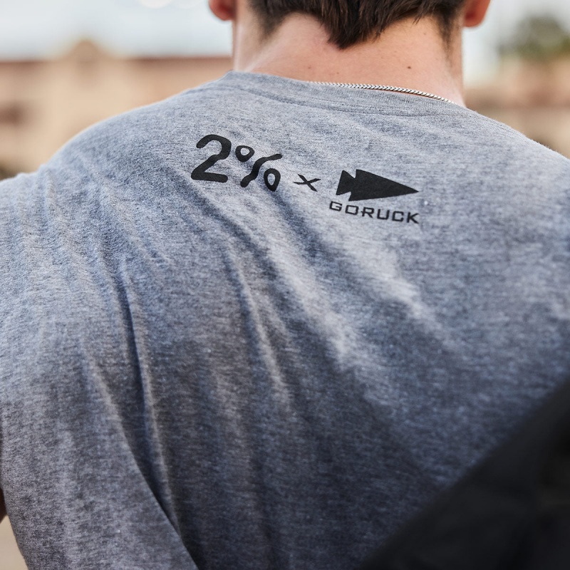 Goruck 2% T-Shirt Men Grey | NL-149567-CJD