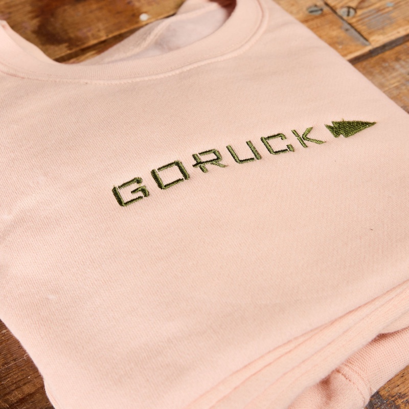 Goruck Cropped Embroidered Sweatshirt Women Pink / Green | NL-405786-HYQ