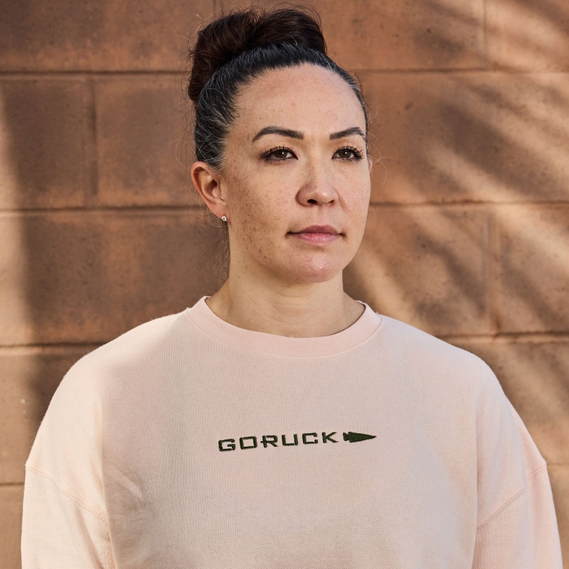 Goruck Cropped Embroidered Sweatshirt Women Pink / Green | NL-405786-HYQ