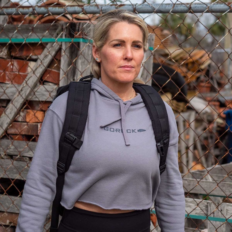 Goruck Cropped Hoodie Women Grey | NL-429563-JDP