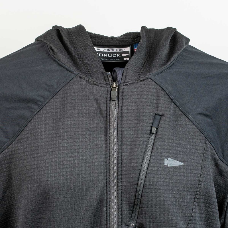 Goruck Indestructible Grid Fleece Full Zip Tops Men Black / Black | NL-315720-EUS