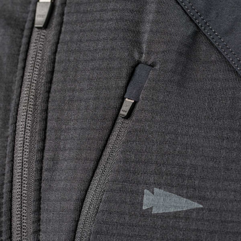 Goruck Indestructible Grid Fleece Full Zip Tops Men Black / Black | NL-315720-EUS