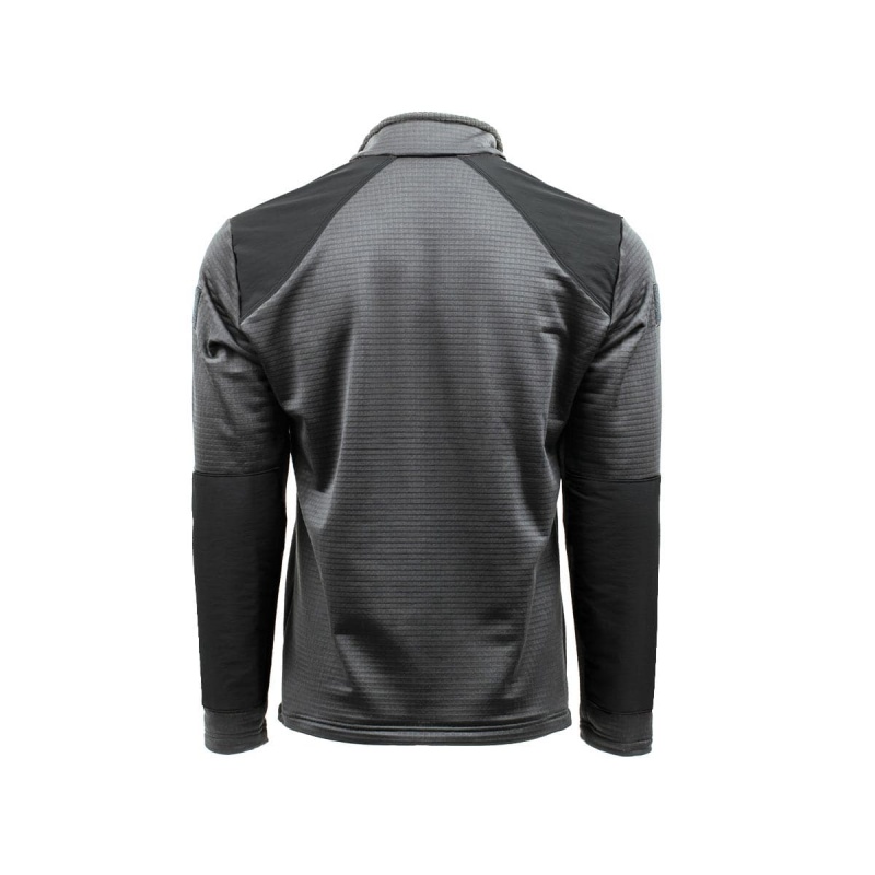 Goruck Indestructible Grid Fleece Half Zip Tops Men Grey | NL-517936-HES