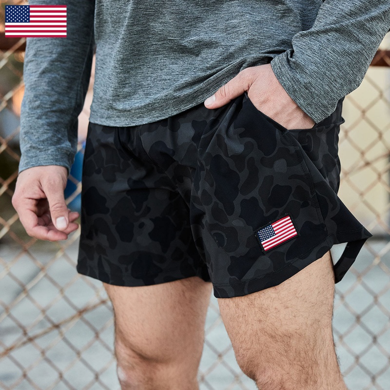 Goruck Indestructible Training Length 5 Shorts Men Black Camo | NL-380297-WKZ