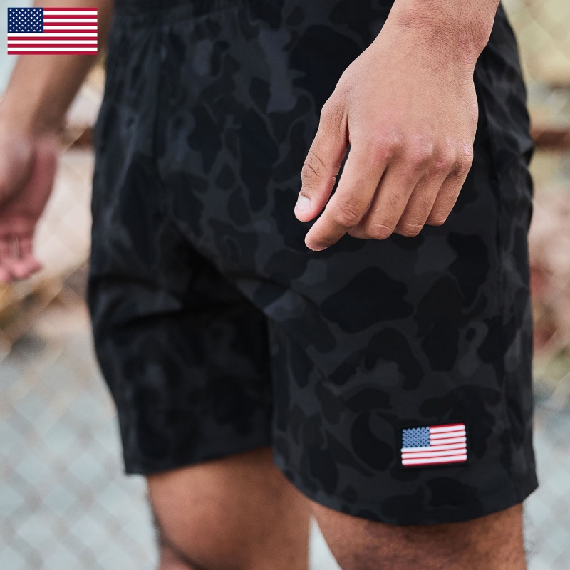 Goruck Indestructible Training Length 7.5 Shorts Men Black Camo | NL-208457-OGD