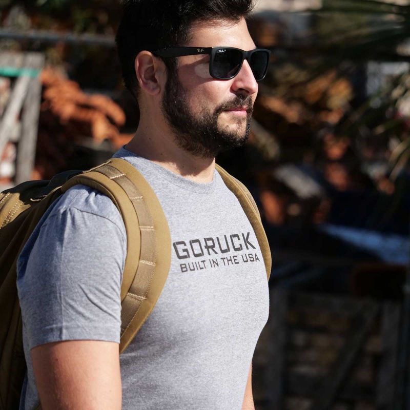 Goruck Reverse Flag T-Shirt Men Grey | NL-610842-OSP