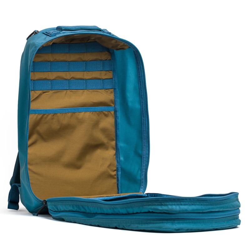 Goruck Ruck Double Compartment Ripstop ROBIC® Bullet Accessories Blue / Brown | NL-183590-TQB