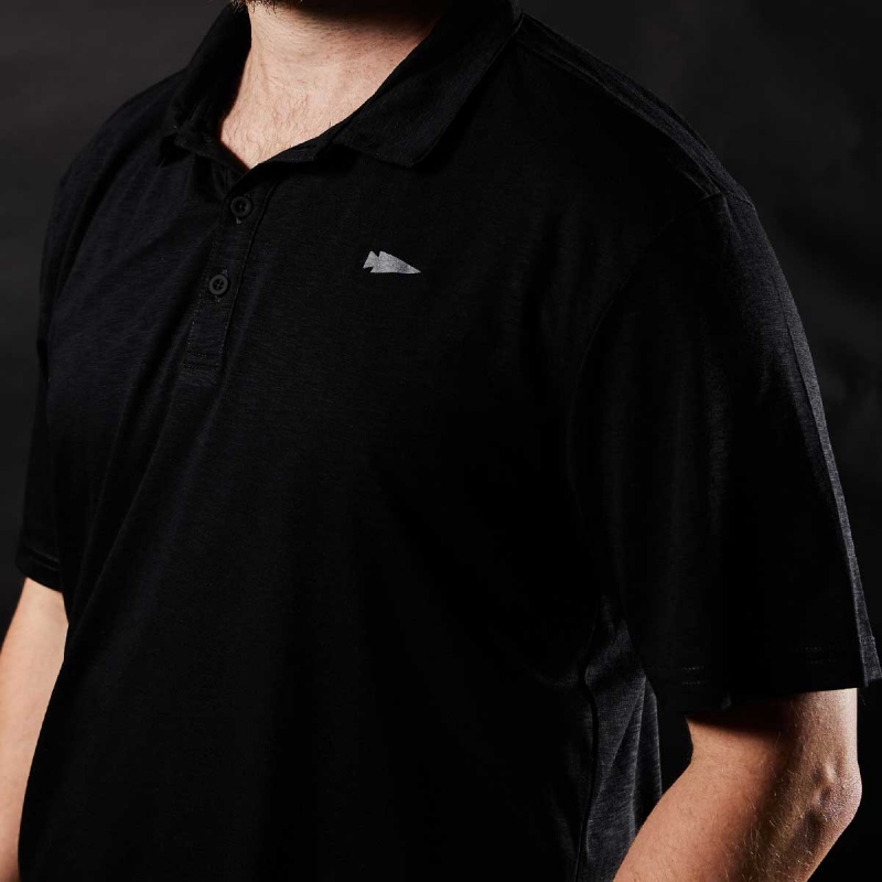 Goruck The Field Polo T-Shirt Men Black | NL-019476-TNW