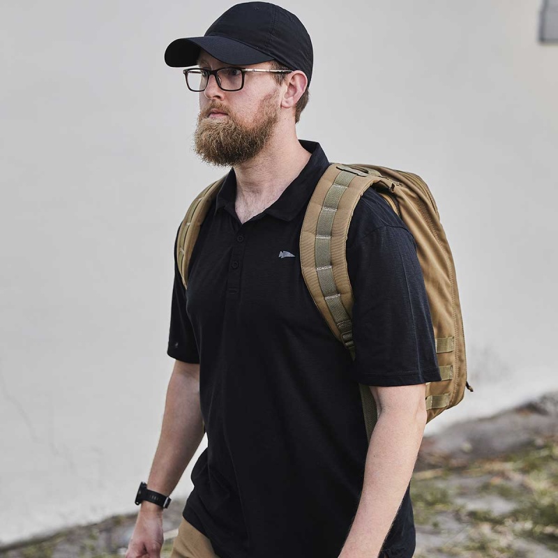 Goruck The Field Polo T-Shirt Men Black | NL-019476-TNW