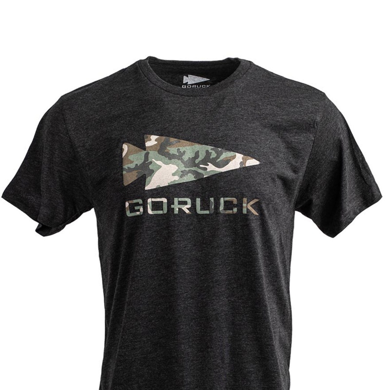 Goruck Woodland Camo T-Shirt Men Black | NL-480952-MQB